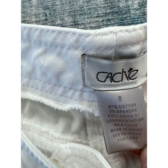 Cache White Denim Capri Size 8 - Picture 3 of 7